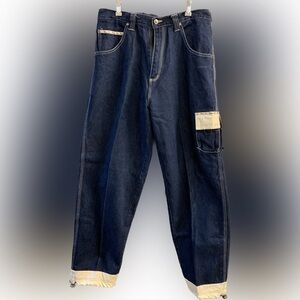 Vintage 90’s Platinum Nova Jeans 36X31 Blue Denim Drawstring Ankle Hip Hop Pants